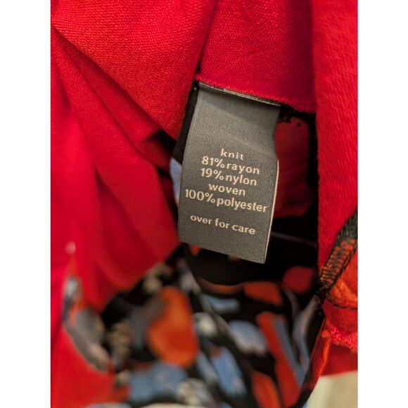 The Limited Collection Watercolor Floral Layered Top Plus Size 3X Woven Knit NEW - Picture 5 of 5